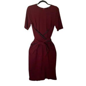 Eshakti Garnet Red Obi Belted Wrap Dress Sz 2X / 22W